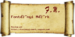 Fontányi Márk névjegykártya