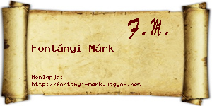 Fontányi Márk névjegykártya